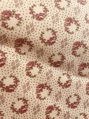 Vintage Light Pink Calico Cotton Quilt Fabric Cabbage Rose BTHY