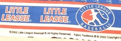 Vintage 2002 Little League ® Baseball Cotton Fabric Panel 46×89 10 Blocks 16″ Sq