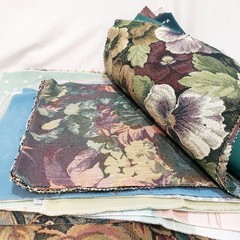 5 Pounds Lot of Fabric Small Scraps Samples Mixed pieces sizes colors textures
