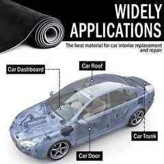 Black Suede Headliner Fabric 96″ x 60″ Foam Backing for Auto Roof, Car, SUV, RV