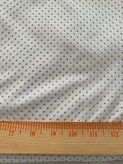 Lightweight nylon polyester knit print fabric 3 yards x 62″white with tan dots