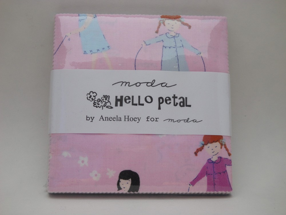 HELLO PETAL Charm Pack, Aneela Hoey, Factory Cut 42 Layers of 5″ x 5″