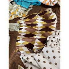 Vintage Fabric Remnant Scrap Lot Mid Century Modern Retro Geometric Polka Dot