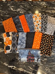 Spooky Nights Grace Popp FQB fabric 14 pc plus panel OOP HTF Halloween