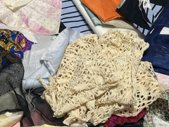 4+ LB Fabric Scrap Lot Mixed Lace Sheer Novelty Prints Sewing Craft DIY Bundle
