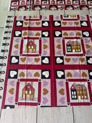 VTG Country Classic Simple Traditions Ameritex Fabric Houses Hearts Folk Art 3YD