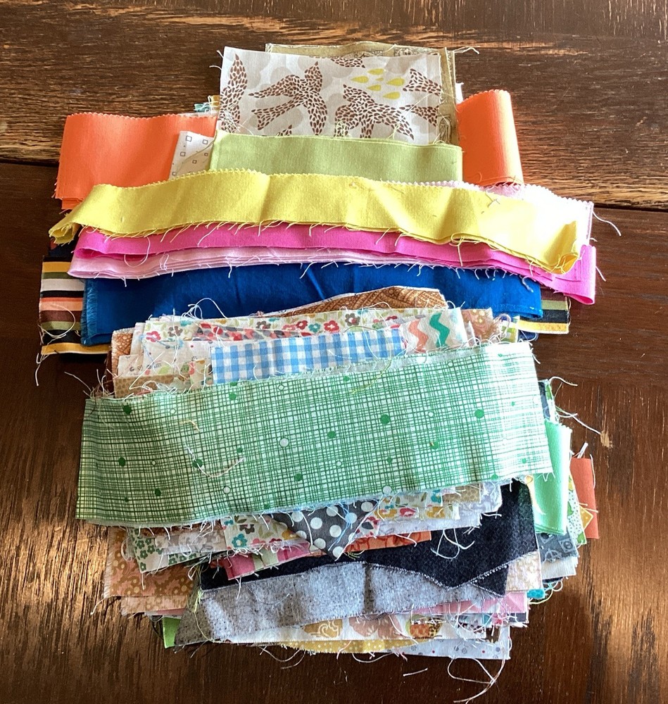 Cotton Quilting Fabric Scraps Lot, Multicolor Assorted Pattern Squares, 1 Pound