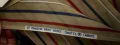 VTG Semi Sheer Red White & Blue Stripes on Beige Organdy BTHY