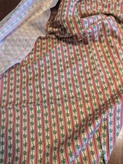 Red, Green, Cream bow and ribbon fabric – David Textiles – 36″x44″