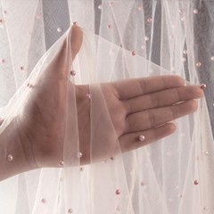Counfeisly Blush Pink Tulle Fabric 1 Yard