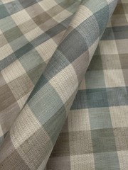 Colefax & Fowler Moire Check Fabric – Belgrave Check Aqua Stone 1.85 yd F3001-17