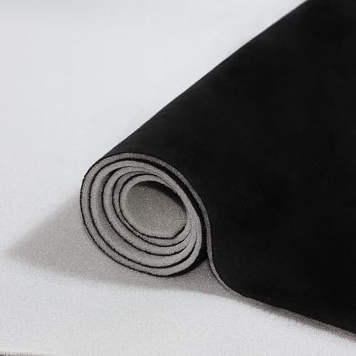 Suede Headliner Fabric with Foam Backing Suede Headliner 120″L×60″W Black