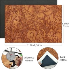 8.2×11.8 Inch Faux Leather Craft Sheets – 7 Pcs Floral Design for DIY Projects