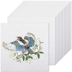 12pcs White Cotton Fabric Squares, Embroidery Fabric Squares, Solid Color Emb…