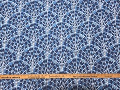Covington COUGAR CABANA BLUE Indigo Navy Embroidered Art Deco Drapery Uph Fabric