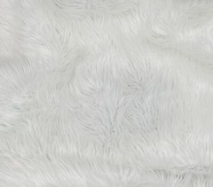 60” Width White Solid Shaggy Long Pile Faux Fur Soft Polyester Fabric Per Yard