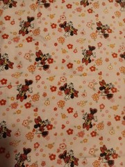 VTG 2010 Disney Minnie Toss Flowers Spring Industries Flannel Fabric 2 Yds Pink