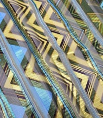 Jo-Ann Fabrics 2-7/8yd+ Sheer & Shiny Striped Fabric Ethnic Boho ~43″x~103″