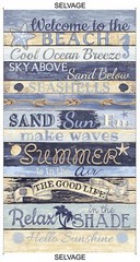 Welcome To The Beach Cotton Quilt fabric Timeless Treasures panel 8286