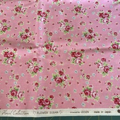 Floral Collection Flower Sugar Japan Pink Roses Tossed On Hot Pink Lecien BTY