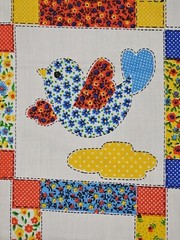Vtg 1978 Pattern Rights Inc Applique Cheater Quilt Cotton Fabric 55×43″ Hoot Owl