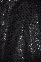 CONFETTI SEQUIN DISCO DOT KNIT BLACK FABRIC 3MM POLKA DOT PAGEANT DANCE