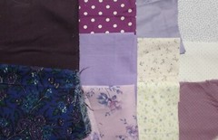5 lb 4 oz Box of Assorted Fabric Scraps – Purples, Blues, Greens FSBTB132
