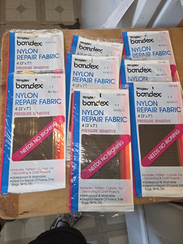 8 Packs Bondex Nylon Repair Fabric 3″X7″ 4 Per Package Multicolor Or For Crafts