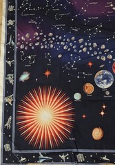 SPACE Cotton Fabric Panel Wall Hanging Quilt Avlyn Planets Solar System Science