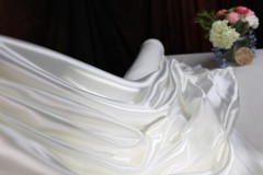 Off White Silky Bridal Satin Fabric by the yard 60″ Wide 105