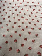 Vintage Delicate Fabric White with Mini Strawberries Fabric 2 Yards 72”x 44”