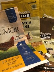 Assorted 50 Pound Feed Bags Chickens Cows Goats Set of Four Empty