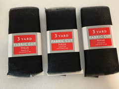 3 Packs of 3 Yards each ~ Black Glitter Tulle 108”x 54” ~ NEW