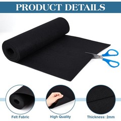 Felt Roll, Black Craft Felt Fabric, 118×15.7inch Nonwoven Felt Roll for DIY A…