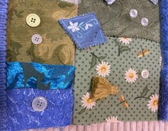 Slow Stitch Junk Journal Kit Craft Sewing Crochet Vintage Fabric Lace #15