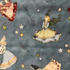 30” x 45” Wide – Angels on Blue Background with Multicolor Stars