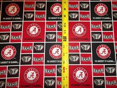 ALABAMA ” ROLL TIDE ” SQUARES DESIGN BRAND NEW 1 YARD PIECE 100% COTTON