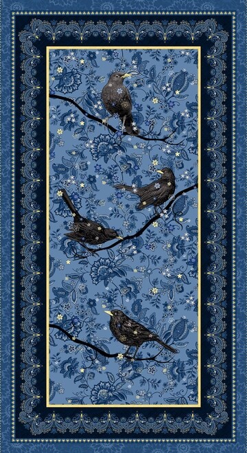 Henry Glass Co – Black Crows Halloween Cotton Panel 24″ x 42″