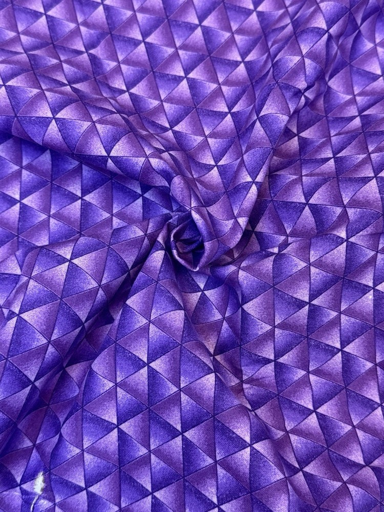 Geometric Purple Triangles 2.1 yards. ***READ