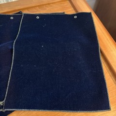 DESIGNER PLUSH MOHAIR BLUE VELVET WOOL MULTIUSE 4 FABRIC SAMPLES 13.5″X17.5″