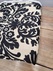 Waverly Essence Gray Off White Damask Upholstery Fabric 4 yards