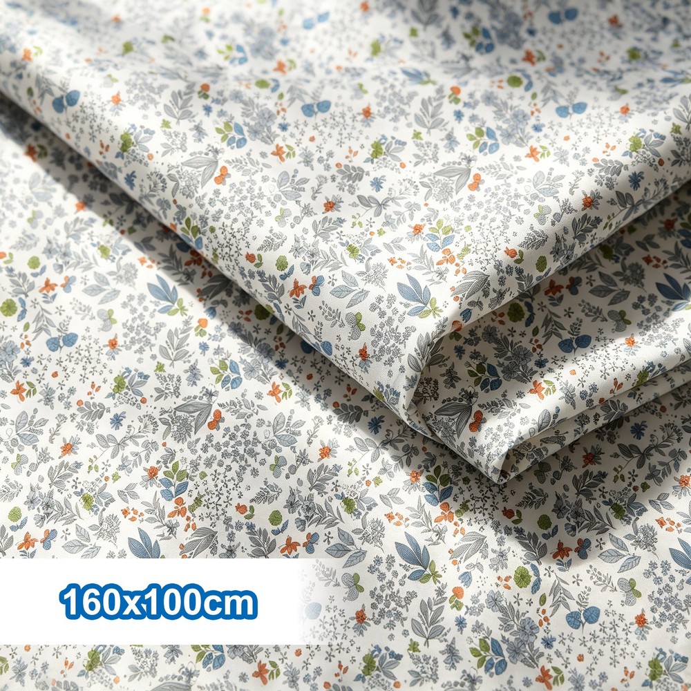 Floral Butterfly Cotton Fabric 63x39in Sewing Cloth for DIY Crafts Home Decor US