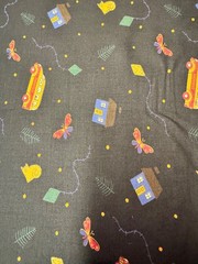 After School Adventures Bus Kite Cat 1 yard 100% Cotton Fabric Free Ship SBB3