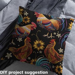 Chicken Print Fabric By The Yard,Farm Animals Upholstery Fabric for Chairs So…