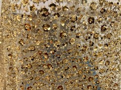 Yellow Gold Beaded Sequins Embroidery Bridal Lace Fabric 50” Width Sold By Yard