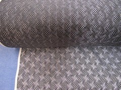 Vintage woven jacquard fabric in black and silver – 50″ wide geometric pinwheel