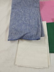 Assorted Fabric Scraps Remnants Lot Mixed Colors Blue Pink Green Yellow White