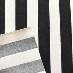 Boat Woven Pattern Canvas Fabric | Striped Black White 57 Inch (YD)