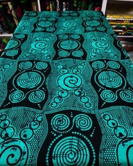 Turquoise/Black African Big Print 6yards