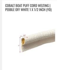 Cobalt Boat Puff Cord Welting Pebble Off White 1 x 1/2 Inch Qty Is Each Yard